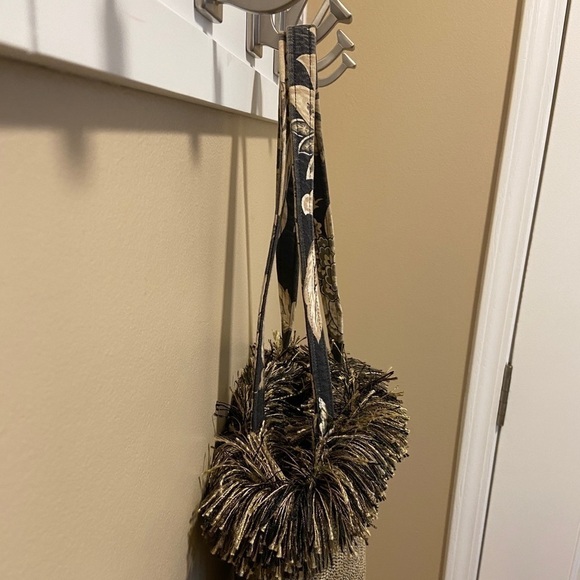 BAGOLITAS by Janice One of a Kind Brown Bag with Fringe NWOT - Picture 6 of 7